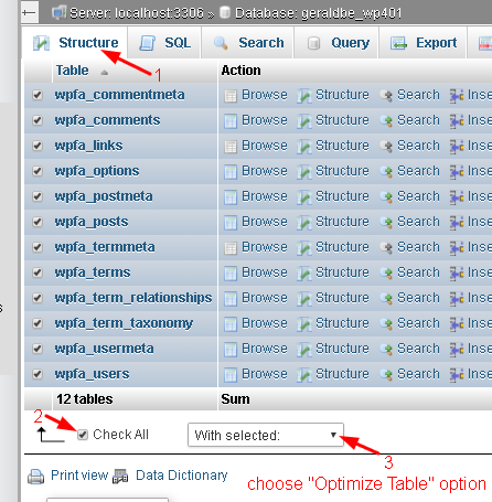 怎么使用phpMyadmin優化MySQL數據庫