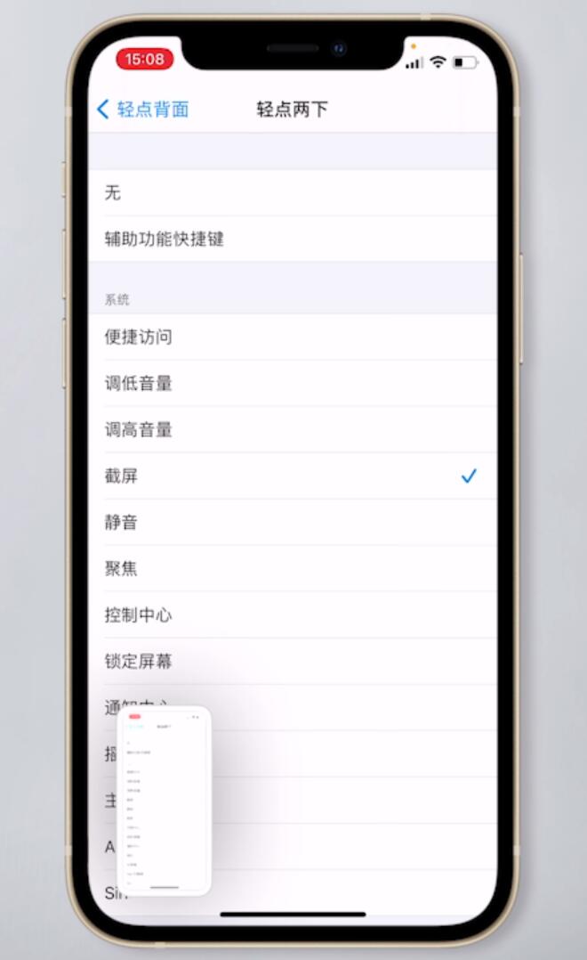 蘋果背面雙擊截屏怎么設置(6)