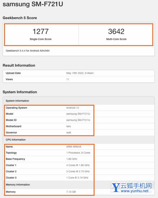 Samsung Galaxy Z Flip 4 Geekbench Qualcomm Snapdragon 8 Gen 1+