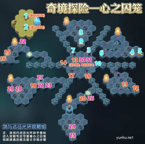 劍與遠征心之囚籠路線圖攻略4