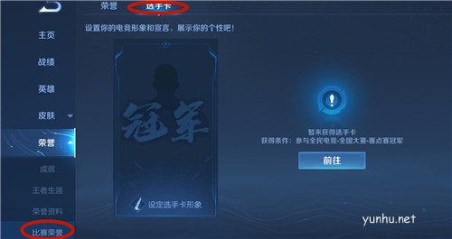 王者榮耀全國大賽選手卡怎么顯示
