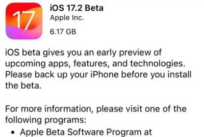 蘋果 iOS / iPadOS 17.2 Beta 1更新內容匯總